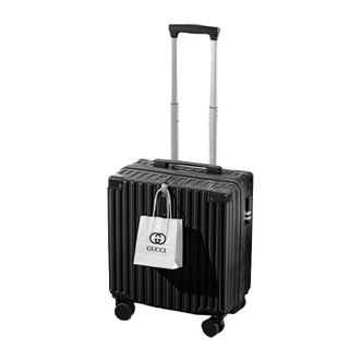 锐承（Ruicheng）  新款18寸小型行李箱登机箱 暗夜黑 拉链款 【防刮耐磨】 18英寸