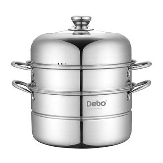 德铂（Debo）  奥格斯堡28CM双层蒸锅  上蒸下煮坚固耐用不锈钢材质炖汤锅