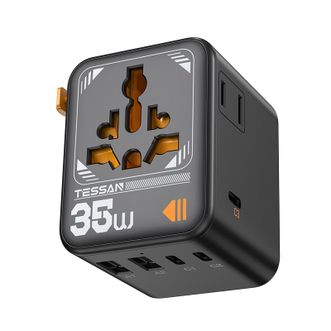 霆圣/TESSAN  全球旅行转换插头35W  TS-WTA14-BKA  黑色