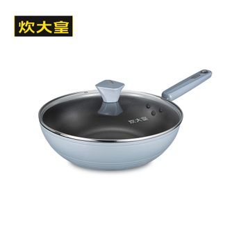 炊大皇（COOKER KING）  炒锅不粘锅 易洁少油烟平底多用煎炒锅 谷里无烟锅 30cm GL30NF