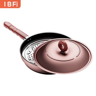 艾博菲（IBF）  酒红色的心料理炒锅30cm 家用厨房炒菜锅煎炒锅不粘锅多功能锅IBF240103CG