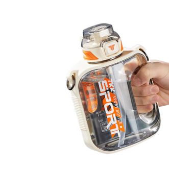 TKK  迈吨运动水杯健身水杯耐高温tritan  电光白 1000ml TKK-1022