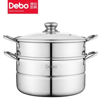 Debo  徳铂希贝尔双层不锈钢蒸锅多用蒸汤锅电磁炉明火通用28cm