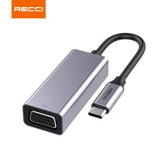 RECCI  转接线Type-c转VGA多设备兼容耐磨防刮小巧便携 RH12灰色