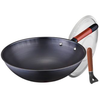 爱仕达（ASD）  铁锅锈不了炒锅 家用轻量老式炒菜锅无涂层 轻量趁手 32cm