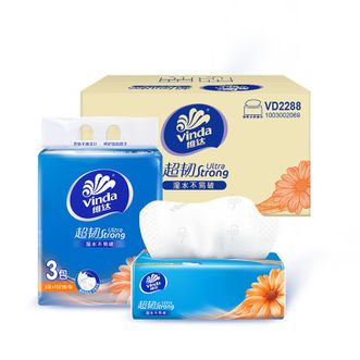维达  超韧抽纸  102抽60包/箱 VD2288  抽取式纸巾整箱家用实惠装面巾纸精致双压边
