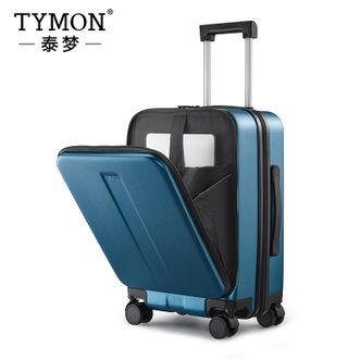 泰梦/TYMON  前开盖行李箱 20英寸多功能旅行箱商务拉杆箱登机箱 逐梦T6 雾霾蓝 20英寸