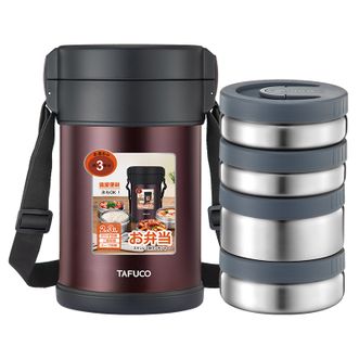 泰福高（TAFUCO）  4层保温桶2.3L保温饭盒304不锈钢大容量便当盒