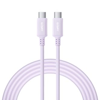 果子理  苹果15-16充电线 PD60W 双Type-C接口手机快充线数据线 紫云粉 2米C-C线