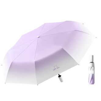 美度MAYDU   三折渐变太阳伞防晒防紫外线女晴雨两用遮阳伞自动黑胶伞