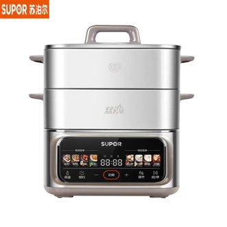 苏泊尔（SUPOR）  电蒸锅ZN26FC888 家用蒸锅全钢0涂层多功能锅炖蒸煮一体17L三层大容量不锈钢蒸笼