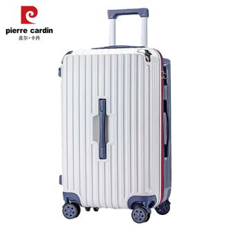 皮尔卡丹/Pierre Cardin  32英寸多功能行李箱女皮箱拉杆箱37分大容量密码箱学生加厚旅行箱男 拉链款（升级杯架+USB接口）
