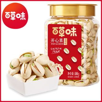 百草味　罐装大颗粒开心果500g健康坚果干果