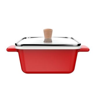 苏泊尔(SUPOR)   辅食料理机轻珐琅悦享方形汤锅20CM 电磁炉明火锅具 VT20QF01