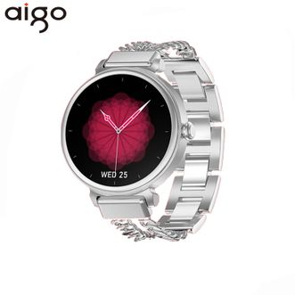 爱国者（aigo）  智能手表V20 【银色】男女通用款健康监测心率多功能通话圆盘运动手表