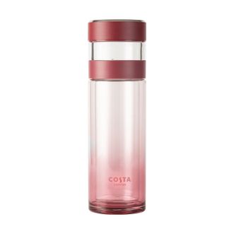  COSTA  茶水分离玻璃杯钛杯便携茶水分离杯水杯-安可拉红370ml      CDBL24018-RE