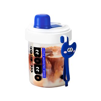 绿珠lvzhu 萌仔波波杯便携户外运动水杯tritan材质吸管杯500ml T1353