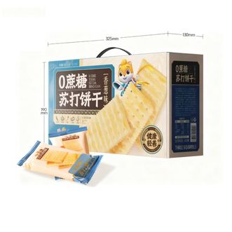 三只松鼠  0蔗糖苏打饼干1000g无蔗糖添加小吃长辈送礼早餐整箱零食