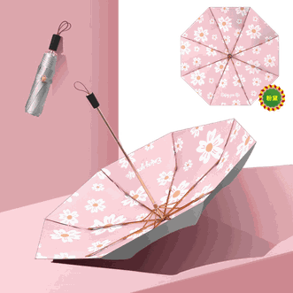 美度MAYDU 太阳伞 遮阳伞 防晒防紫外线 女折叠防晒伞 晴雨伞覆膜银胶茶花系列 