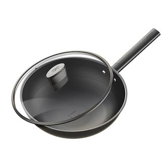爱仕达/ASD  钛健康▪钛芯旋风炒锅32cm 家用纯钛炒锅易洁平底不粘锅炒菜锅