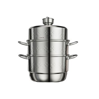 德博莱  定时蒸锅 28cm 304不锈钢定时蒸锅3层复合锅底家用不锈钢蒸锅DBL-DSZG002