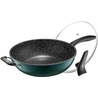 苏泊尔/Supor  炒锅 麦饭色不粘锅家用平底煎炒锅电磁炉燃气通用 32CM水墨绿 EC32SP09
