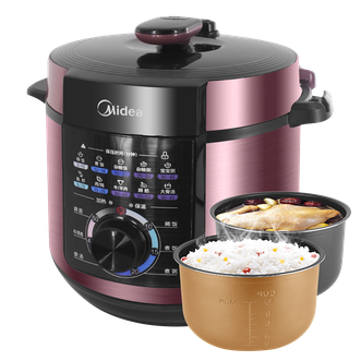 美的/Midea  电压力锅 6L大容 双胆电高压锅 旋钮控制一键排气多功能高压电饭锅MY-YL60M131
