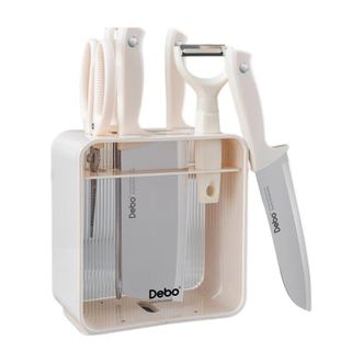 德铂（Debo）  不锈钢刀具7件套套装 多用刀厨房食物剪 握感舒适整齐收纳