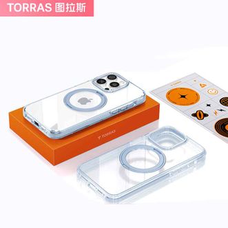 图拉斯（TORRAS）  支点壳O2L适用苹果14Pro手机壳磁吸支架iphone14Pro透明全包防摔超薄【苹果14-15系列其他型号请留言】