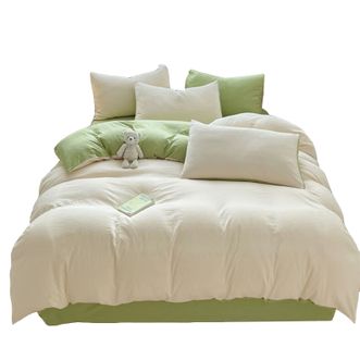 九洲鹿  磨毛亲肤被套被罩 150*200cm 奶白 JBT111