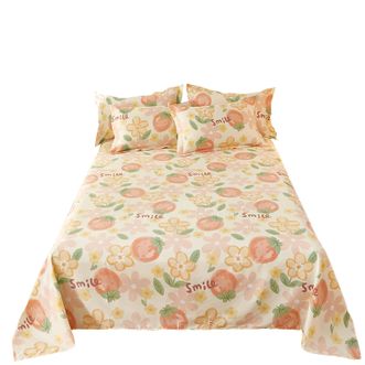宜恋  全棉床单简约床上用品单件纯棉床单230x250cm/笑脸草莓