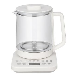 小浣熊  多功能养生壶1.5L大容量全自动玻璃花茶壶黑茶煮茶器不锈钢底基础款 WH16