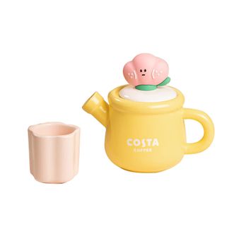  COSTA  陶瓷马克杯茶水分离烧茶杯壶组咖啡杯水杯子茶壶具-想开了鸭CDT22005-YE