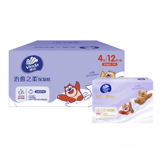 维达  抽纸 保湿纸巾4层80抽*12包