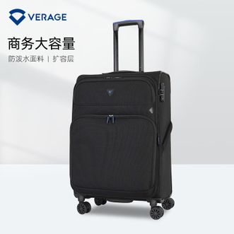 VERAGE  防泼水行李箱大容量商务帆布拉杆箱结实耐用轻便登机旅行箱子GM22039W/28寸黑色