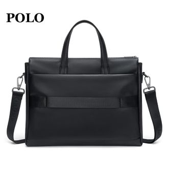 Polo  男士公文包商务休闲通勤出差手提包男包 黑色