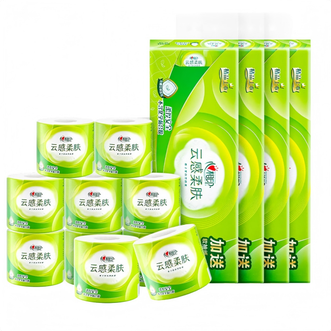 心相印  150g/卷*40卷云感系列四层纸150g/卷*10卷有芯卷纸