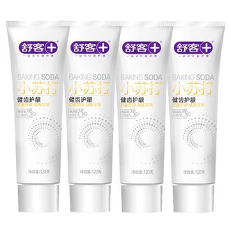 舒客+  小苏打健齿护龈牙膏 清新口气 减少牙菌斑120g*4支