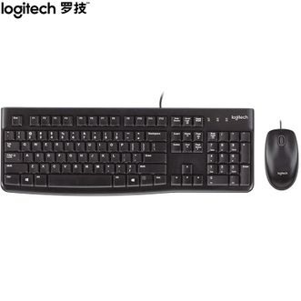 罗技（Logitech）MK120键鼠套装有线键盘鼠标套装办公键鼠套装电脑键盘USB即插即用黑色