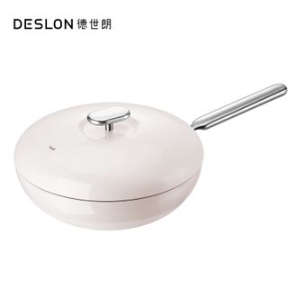 德世朗（DESLON）  小满系列钛陶瓷不粘炒锅30cm 家用无油烟陶瓷不粘锅易清洁不粘锅炒锅