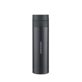 乐扣乐扣(LOCK&LOCK)黛晶后弹盖保温杯420ml不锈钢水杯灰色LHC6524FU