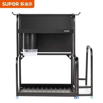 苏泊尔/Supor  置物架 黑色不锈钢壁挂落地480*220*412mm KZ48AC01