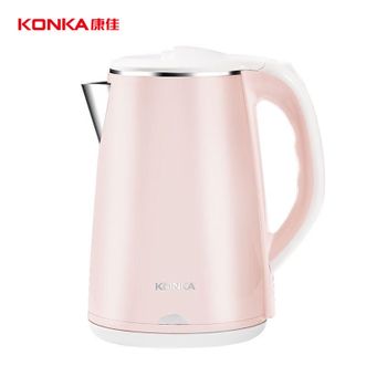 康佳/Konka  电热水壶烧水壶2.2L大容量304不锈钢家用开水壶烧水器