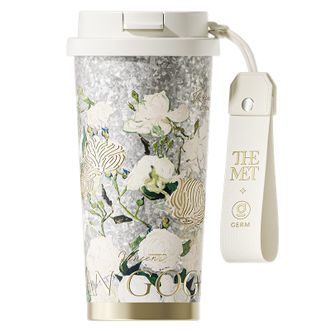 格沵/germ  纯钛保温杯梵高联名双饮吸管咖啡水杯 致敬梵高系列纯钛闪耀杯 500ML玫瑰 GE-MET24AW-B115