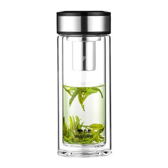 万象（WANXIANG）   泡茶杯双层玻璃杯喝水杯子410ml