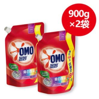 奥妙  洗衣液深层洁净亮白焕彩洗衣液900G*2袋装