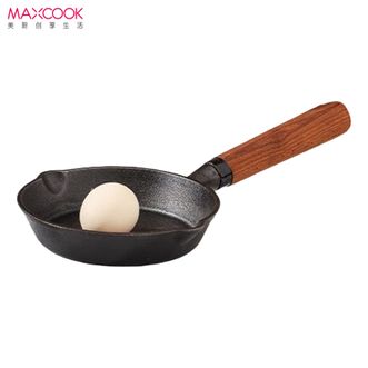 美厨（MAXCOOK）  铸铁深色榉木柄无涂层平底锅16cm 家用煎锅煎蛋锅油泼面热油小锅平底锅厨房烹饪锅具