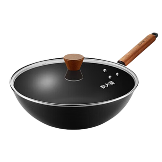 炊大皇（COOKER KING）  炒锅 无涂层不锈炒锅 沙比利极铁炒锅【32cm带盖】CG32SBL