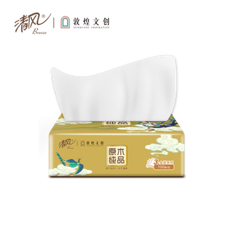 清风  （APP）金装敦煌文创 抽纸纸巾  （3层 100抽）*6包/24包纸巾 AR32SDH