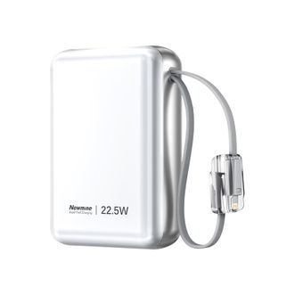 纽曼（Newmine）  20000毫安移动电源自带双线 PM203Pro自带嵌合卡扣C+L快充线 白色